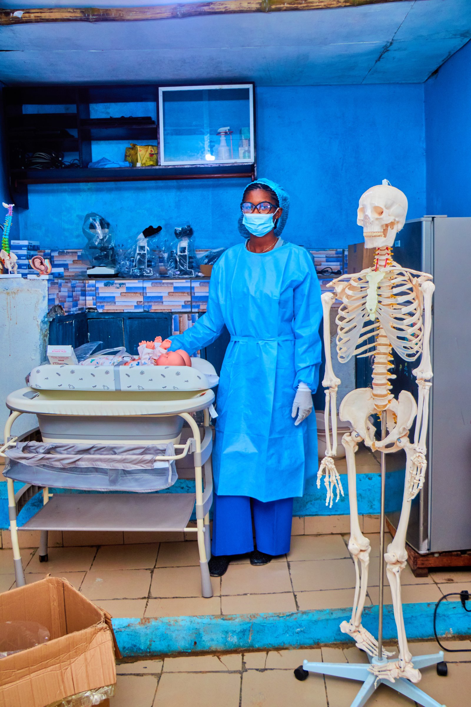 Nursing students during clinical simulation training